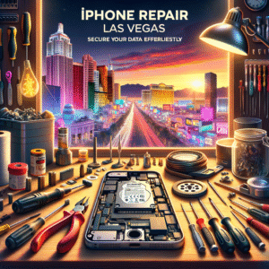 Generate an eye-catching, high-quality featured image prompt for a blog post about: iPhone Repair La 3 Las Vegas device repair blog